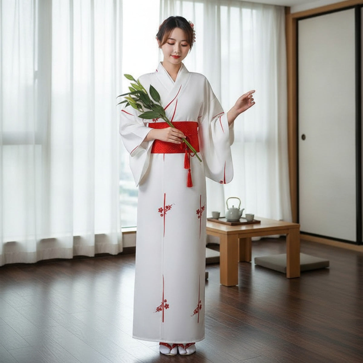 Kimono Femme Traditionnel NIUNIUSHOW Satin Polyester Rayon Taille Unique