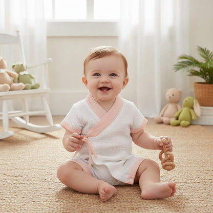 Barboteuse Bébé Mixte Florale en Coton - Confort d'Été