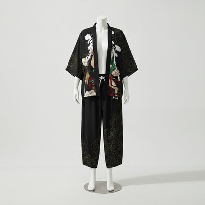 Ensemble Kimono Homme Léger Polyester Elastane Style Japonais