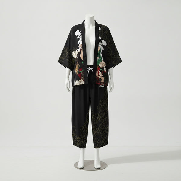 Ensemble Kimono Homme Léger Polyester Elastane Style Japonais