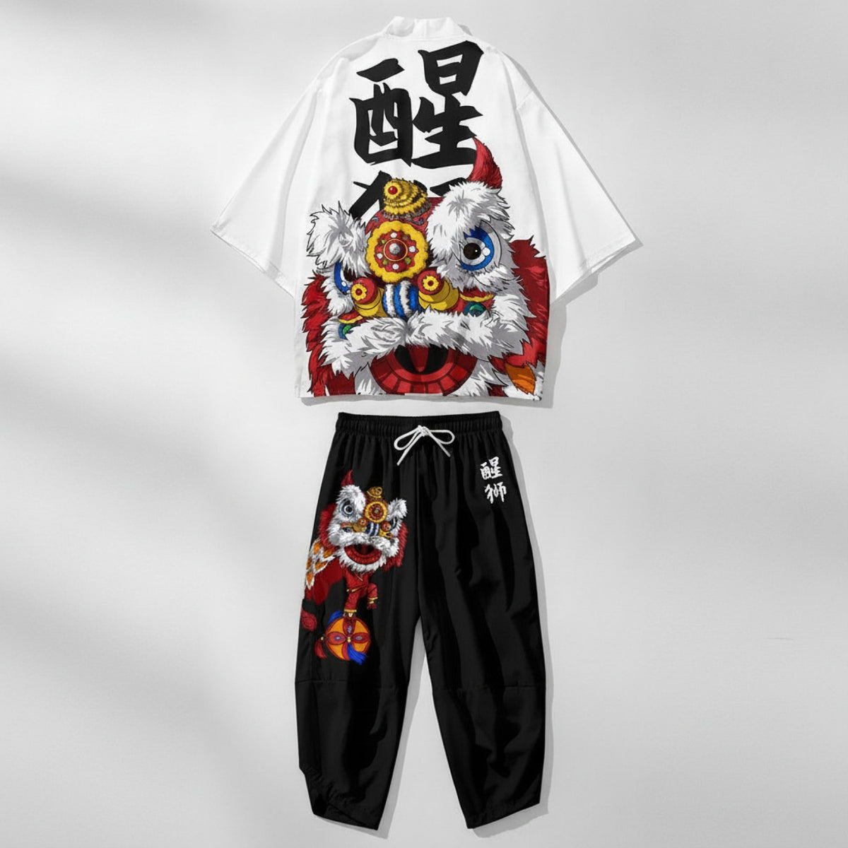 Ensemble Kimono Homme Polyester Léger Motif Japonais Bebovizi