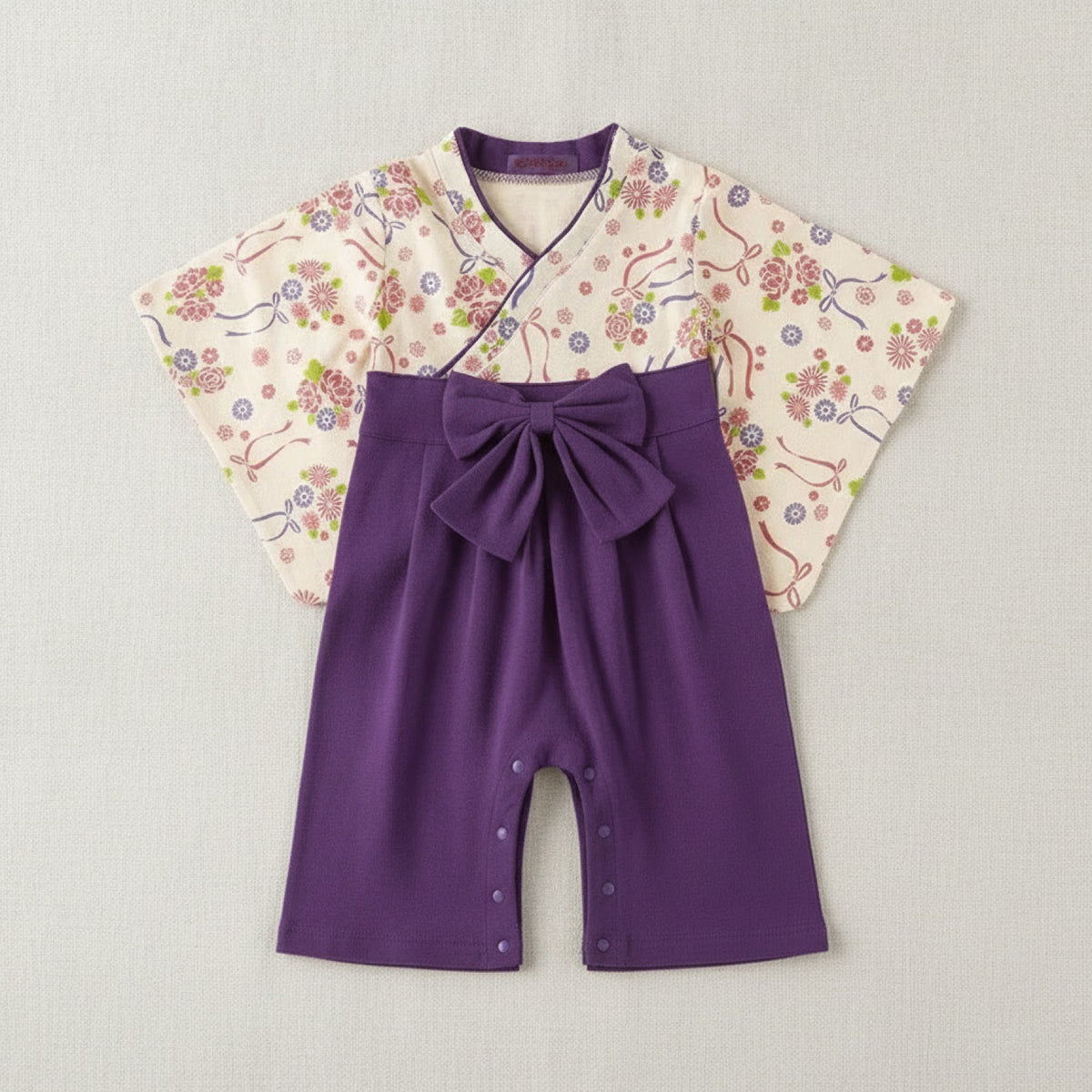 Ensemble Kimono et Pantalon Bébé Mixte - Style Japonais Floral Doux