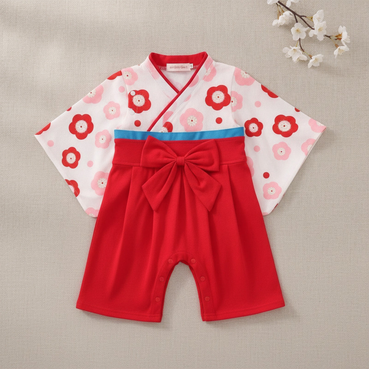 Ensemble Kimono et Pantalon Bébé Mixte Style Japonais Fleuri