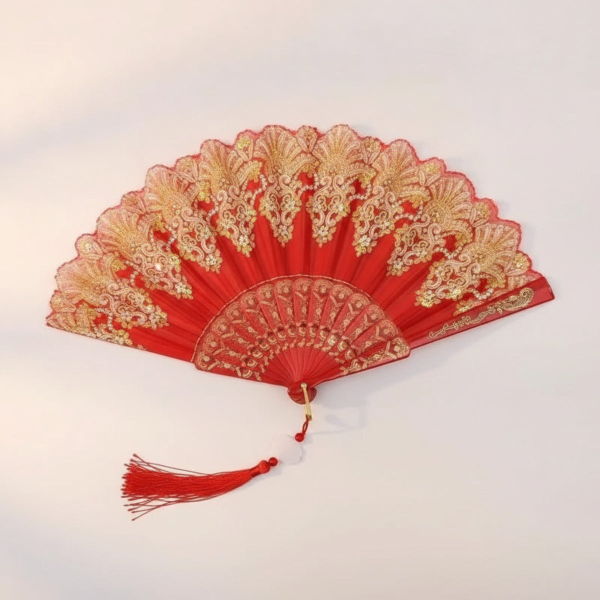 Éventail Pliant Vintage avec LED - Idéal pour Soirées et Spectacles