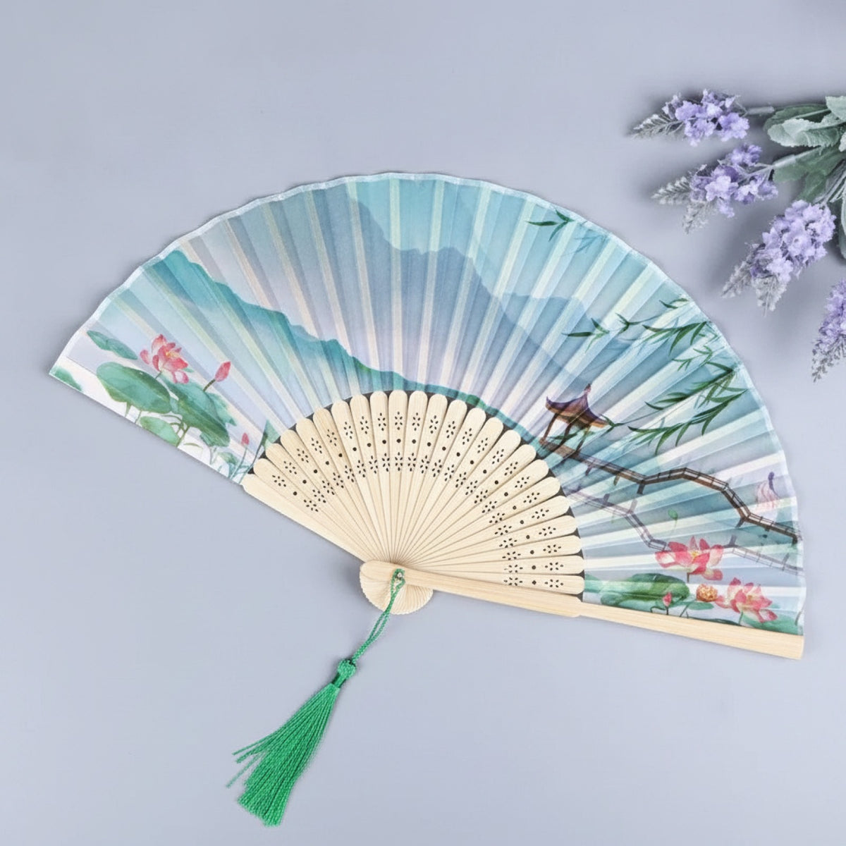 Éventail Pliant en Soie et Bambou - Style Japonais/Chinois - Accessoire de Danse & Décoration