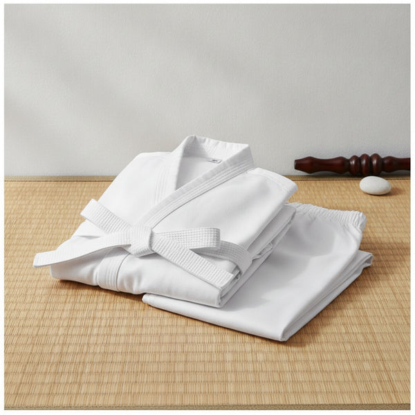 Kimono Karaté Blanc Respirant et Anti-Bouloche - Tailles 110-200cm