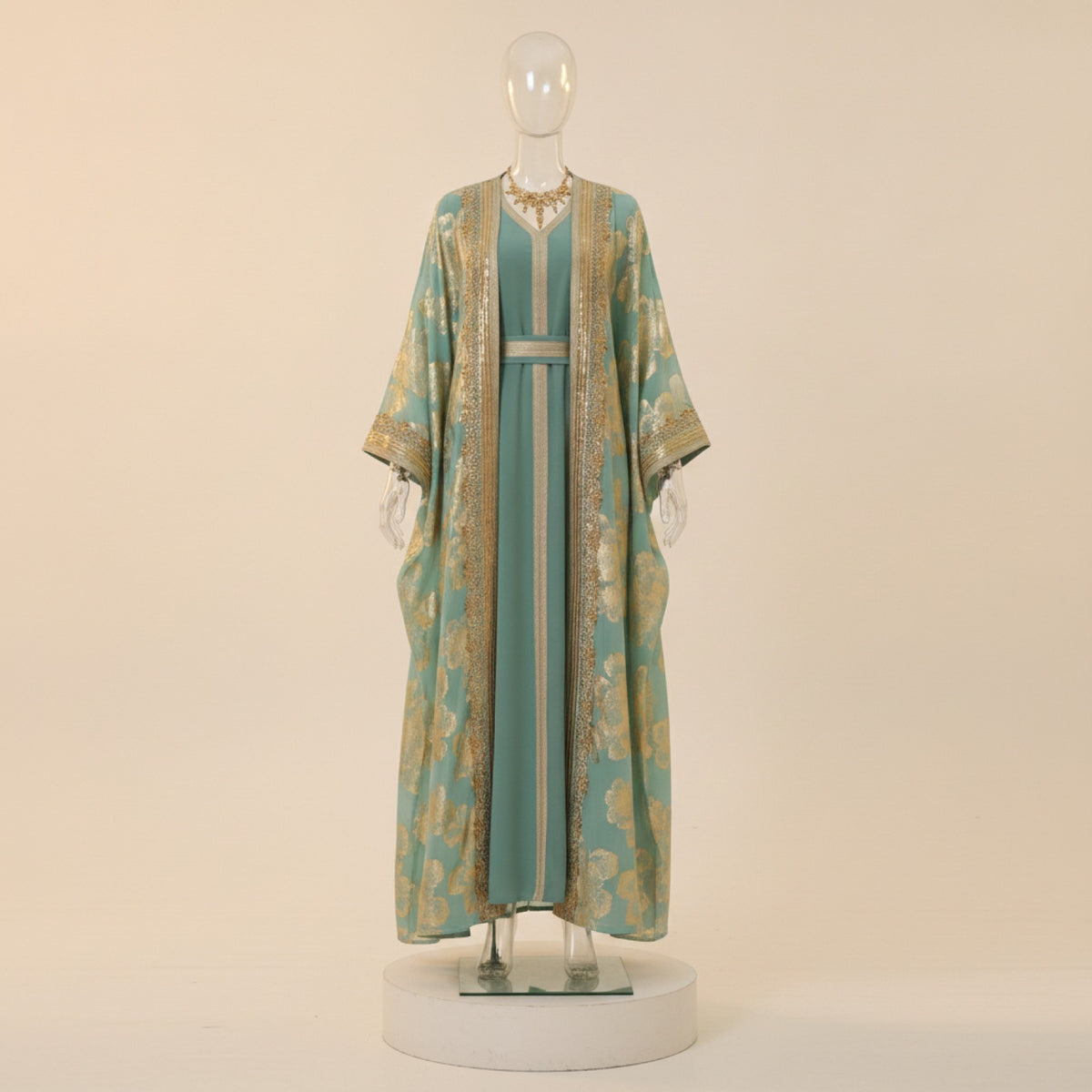 Abaya Kimono Long Femme Style Bohème Chic Brodé