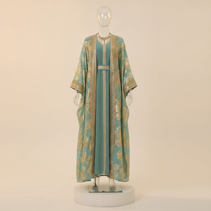 Abaya Kimono Long Femme Style Bohème Chic Brodé