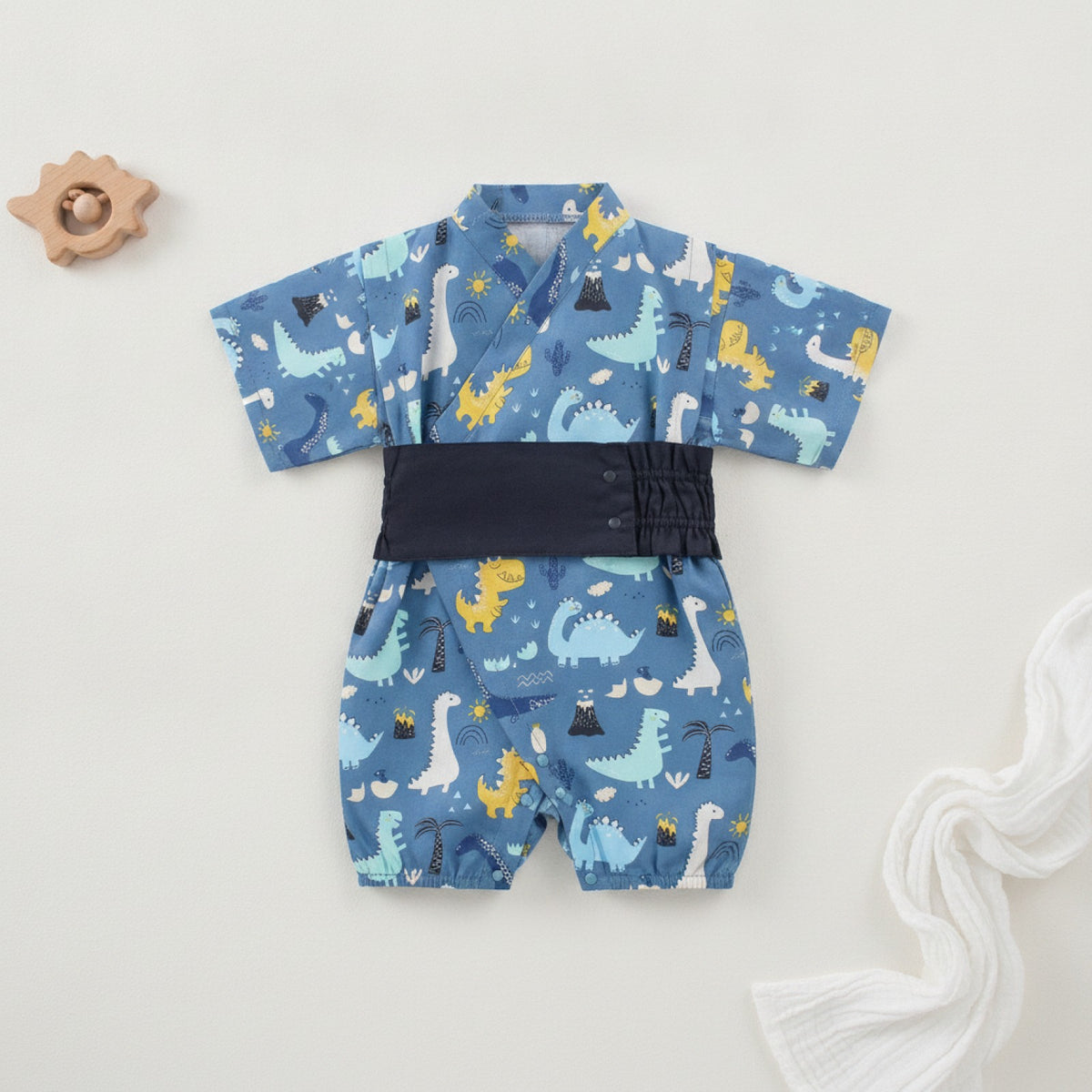 Kimono Bébé Mixte Coton Motif Dinosaure - Collection Été Babeandream