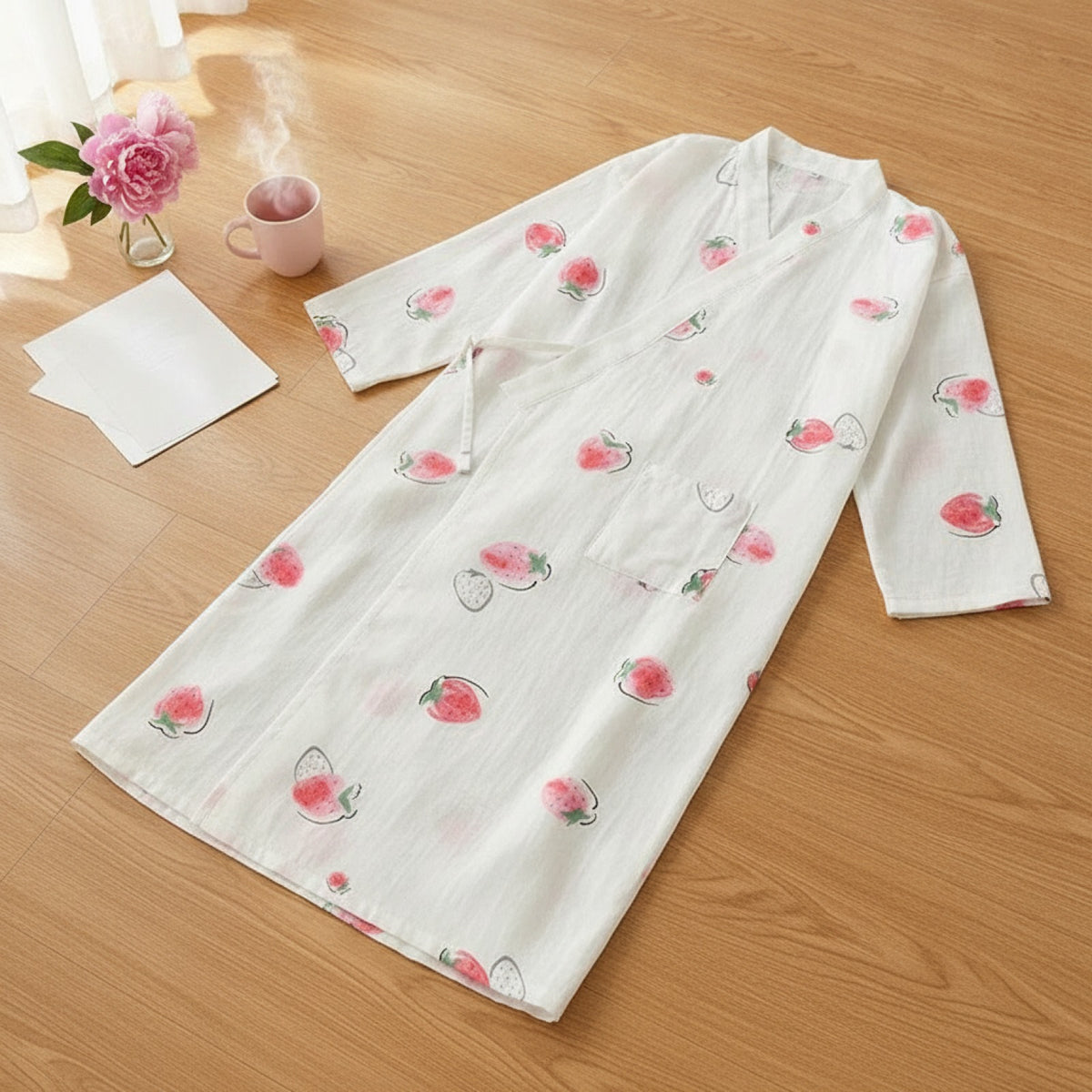 Kimono Chemise de Nuit Femme Coton Imprimé Cartoon - CLOUD COTTON STORY