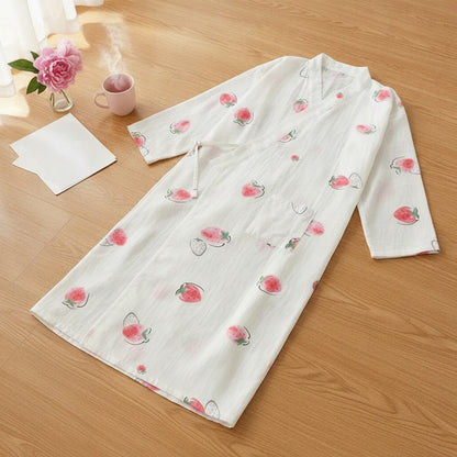 Kimono Chemise de Nuit Femme Coton Imprimé Cartoon - CLOUD COTTON STORY