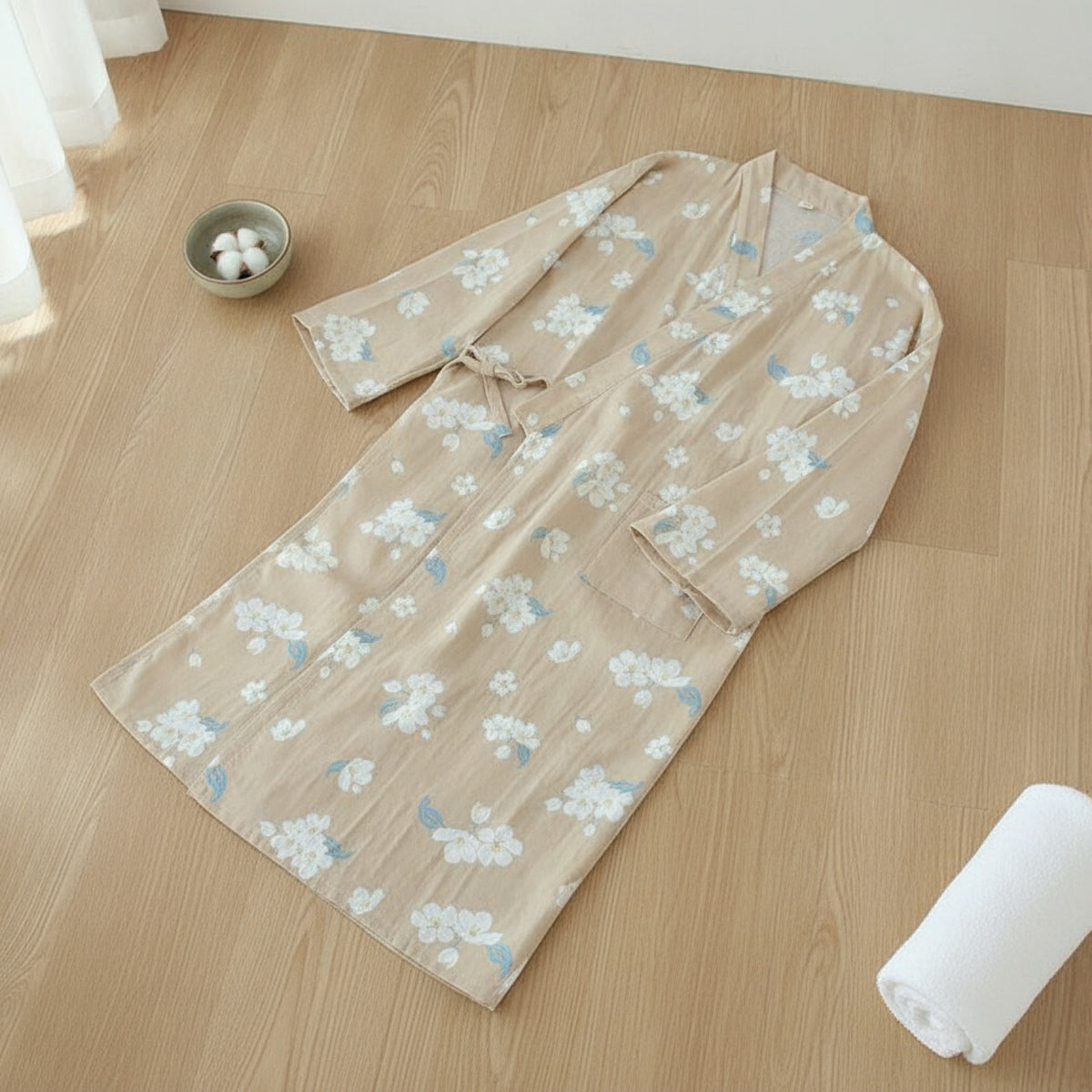 Kimono léger en coton pour femme - Motif cartoon