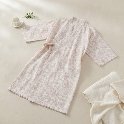 Kimono Chemise de Nuit en Coton pour Femme - Confort et Style