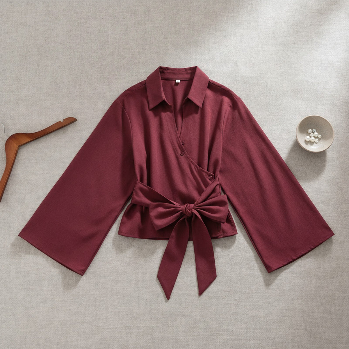 Kimono Chemise Femme Longue Manches, Style Casual Chic