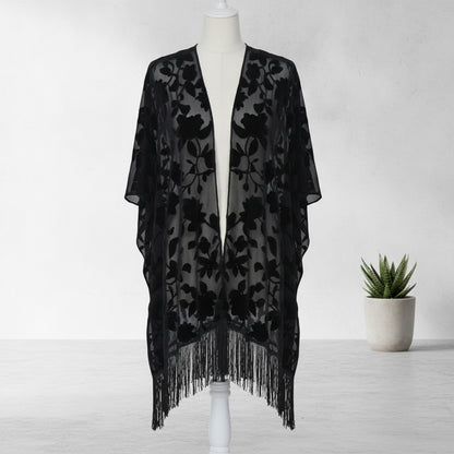Kimono Court Fleuri Femme WeHello - Léger et Transparent