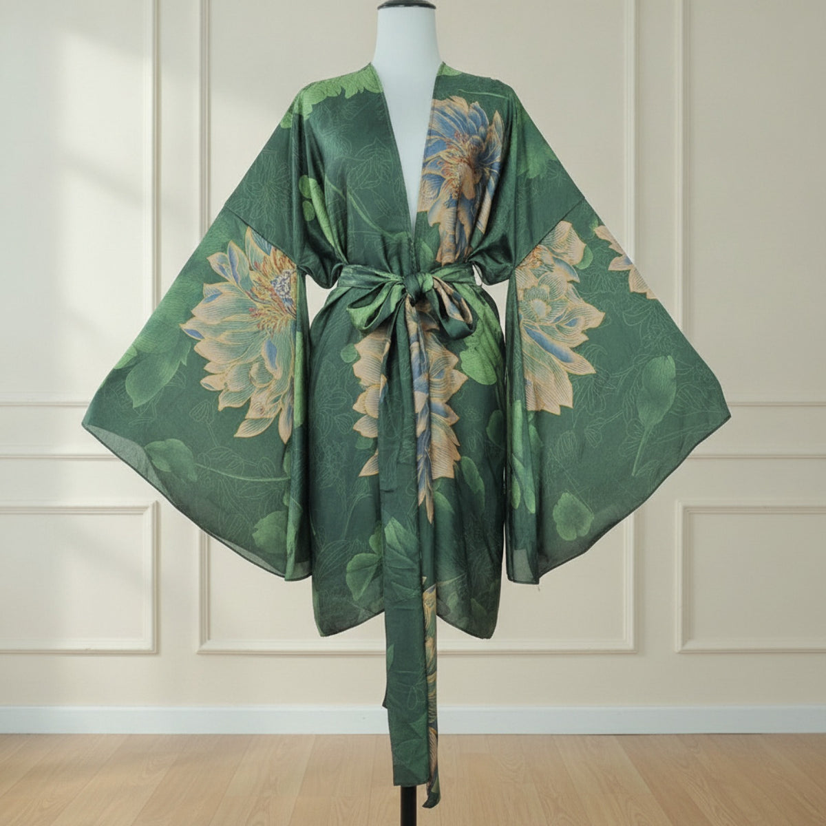 Kimono Court Fleuri Femme - Style Kaftan Léger