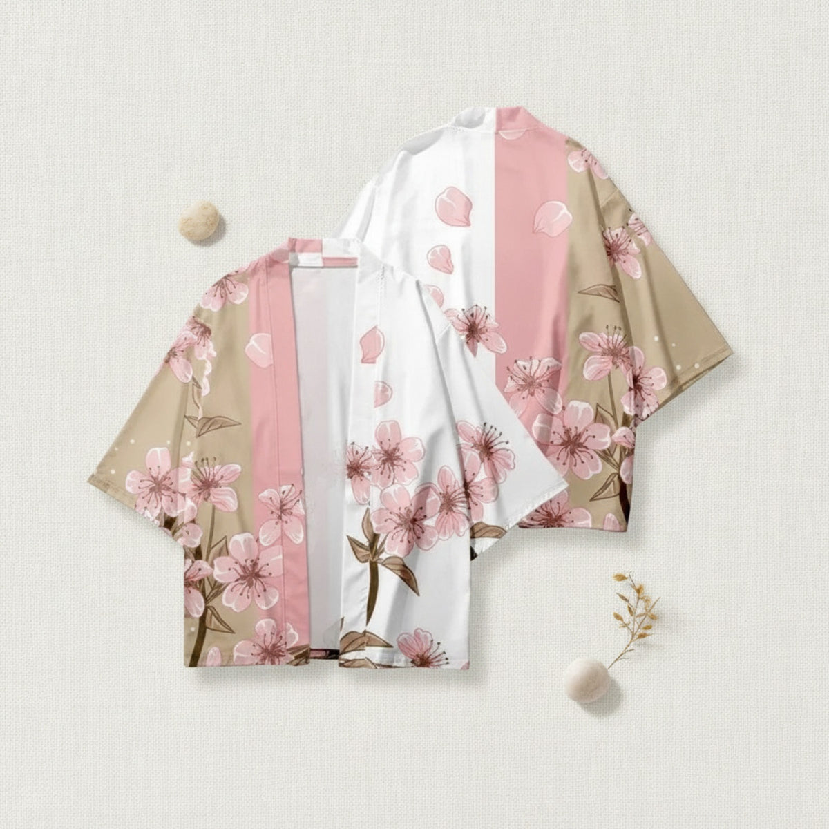 Kimono Court Femme Léger Motif Cartoon - Idéal Plage & Casual