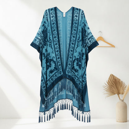 Kimono Court Fleuri en Dentelle pour Femme - WeHello