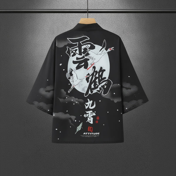 Kimono Court Homme Léger Polyester Style Japonais