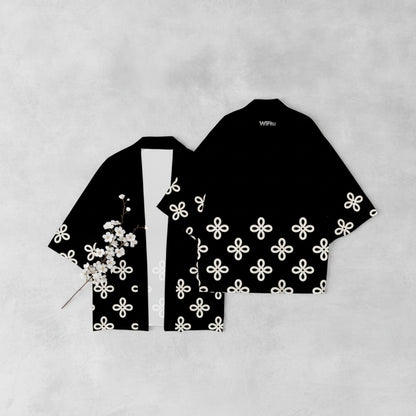 Kimono Court Wifru Mixte Polyester Manches Trois-Quarts