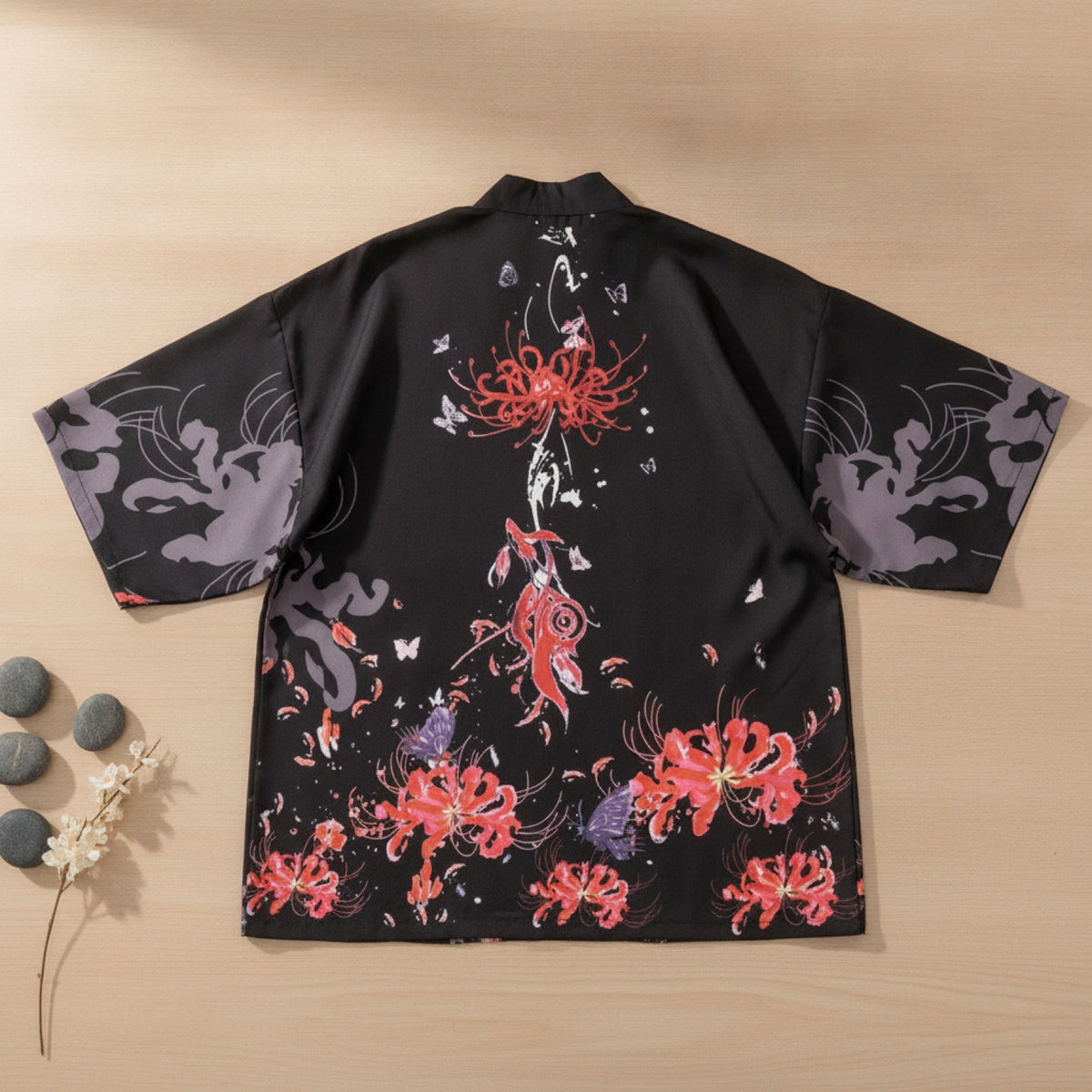 Kimono Court Léger Mixte Polyester Style Japonais