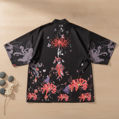 Kimono Court Léger Mixte Polyester Style Japonais