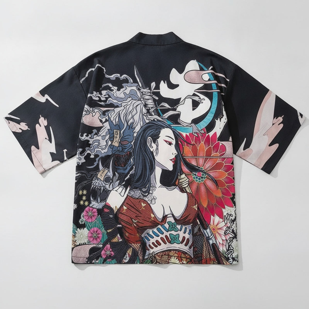 Kimono Court Polyester Motif Japonais EASTQUEEN
