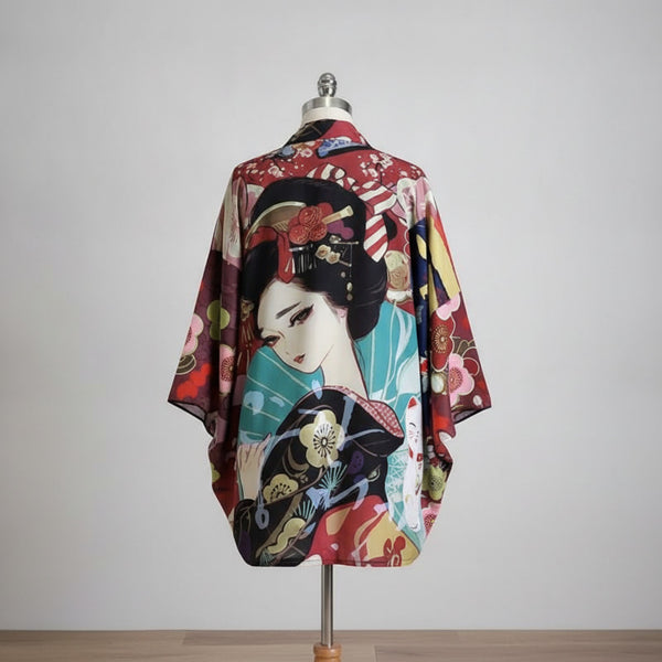 Kimono Court Polyester Style Asiatique - EASTQUEEN