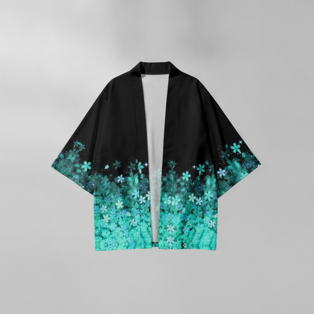 Kimono Court Femme Style Sakura Papillon en Polyester Léger et Respirant
