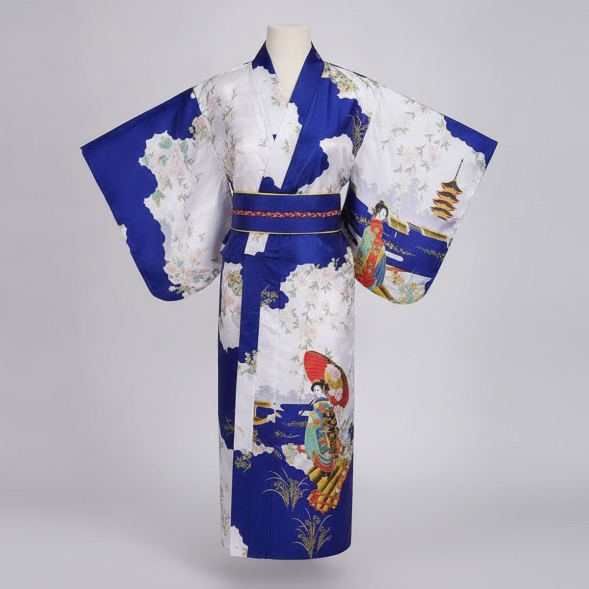 Kimono Japonais Traditionnel Femme en Polyester Satiné - Taille Unique