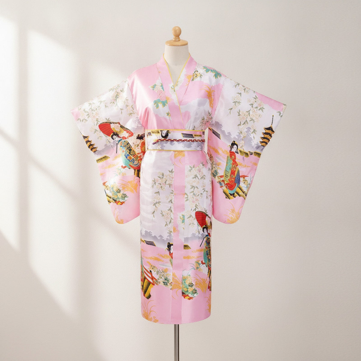Kimono Japonais Traditionnel Femme en Satin Polyester - Taille Unique