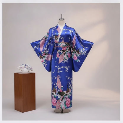 Kimono Japonais Traditionnel Femme en Polyester Satiné - Taille Unique
