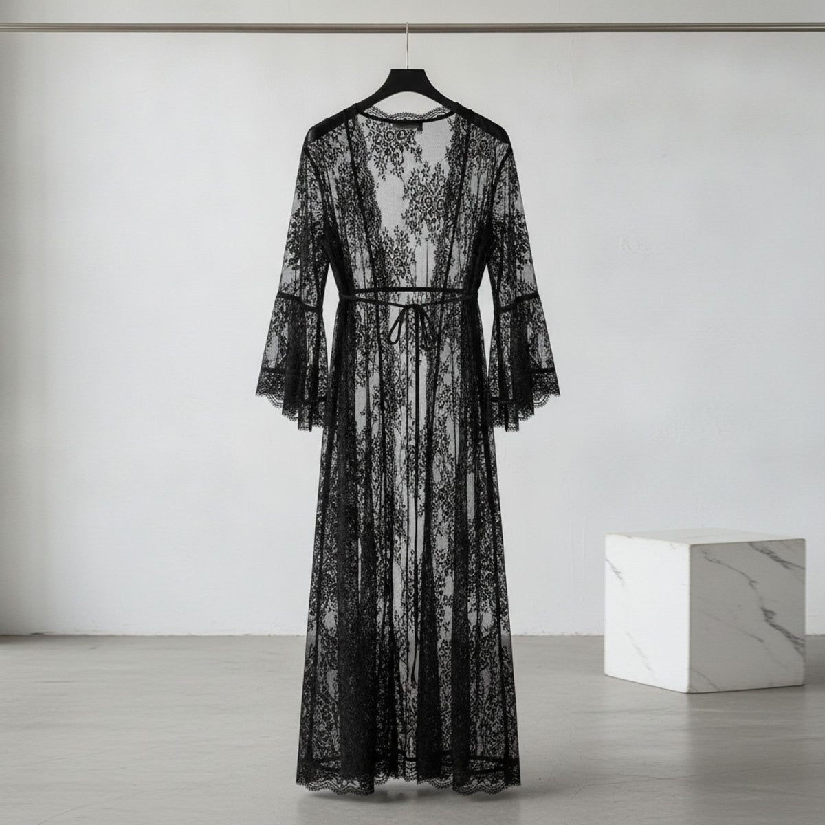 Kimono Long en Dentelle pour Femme - Style Sexy et Élégant