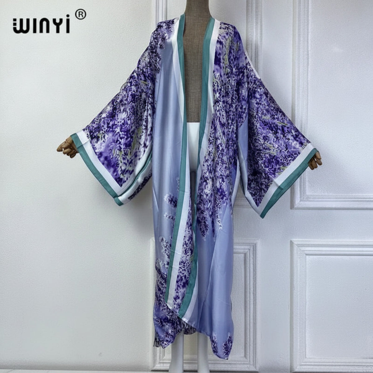 Kimono Long Femme Bohème – Cardigan Léger Imprimé Fleuri, Taille Unique