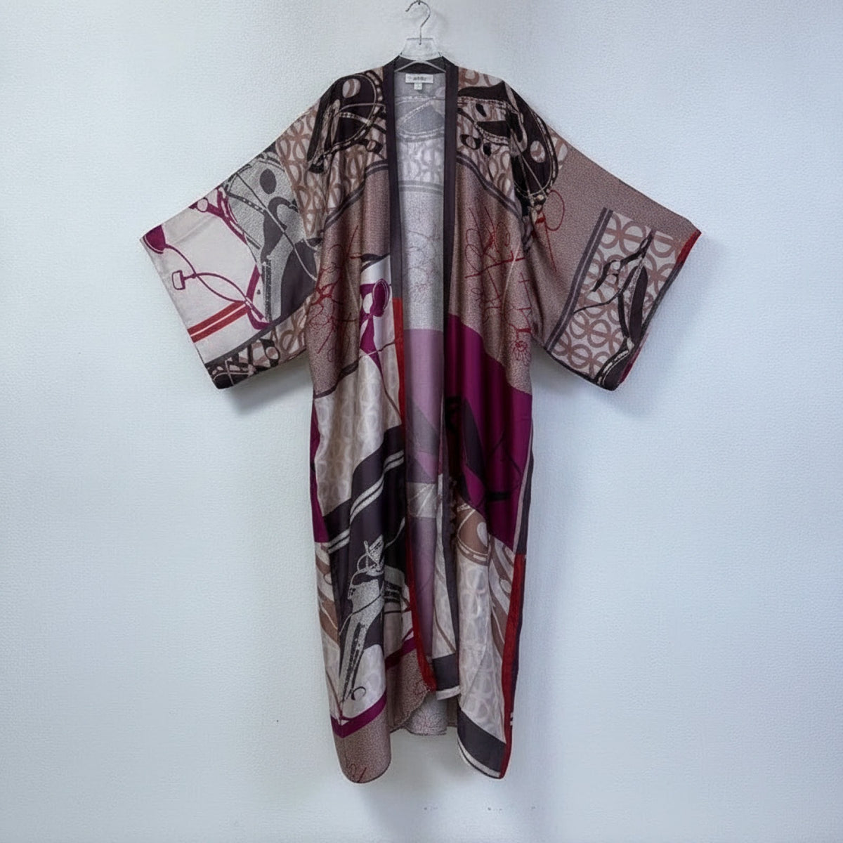 Kimono Long Bohème Femme Imprimé Polyester Léger