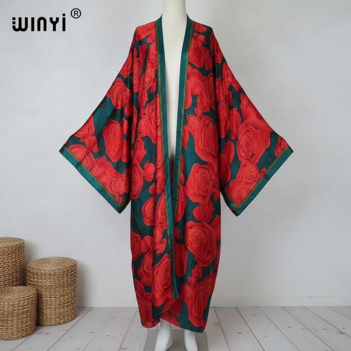 Kimono Long Bohème Imprimé Polyester Femme - Style Jeune