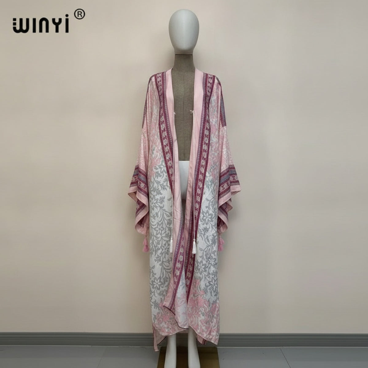 Kimono Long Bohème Femme Imprimé Fleuri - Style Été Léger
