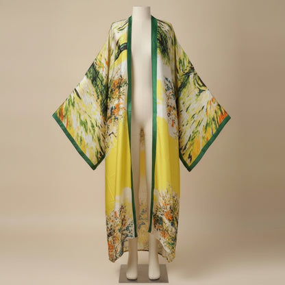Kimono Long Bohème Imprimé Polyester Femme - Style Jeune