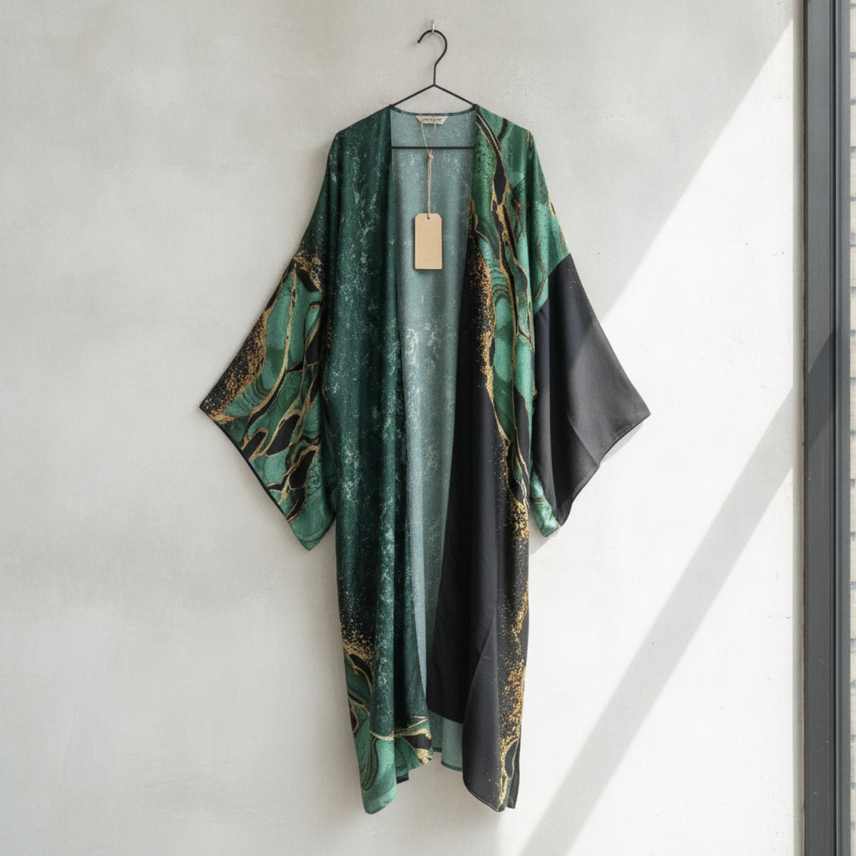 Kimono Long Bohème Imprimé Polyester Femme - Style Léger et Fleuri