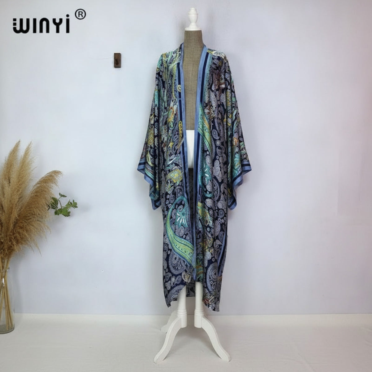 Kimono Long Bohème Imprimé Polyester Femme - Style Bohemian Chic