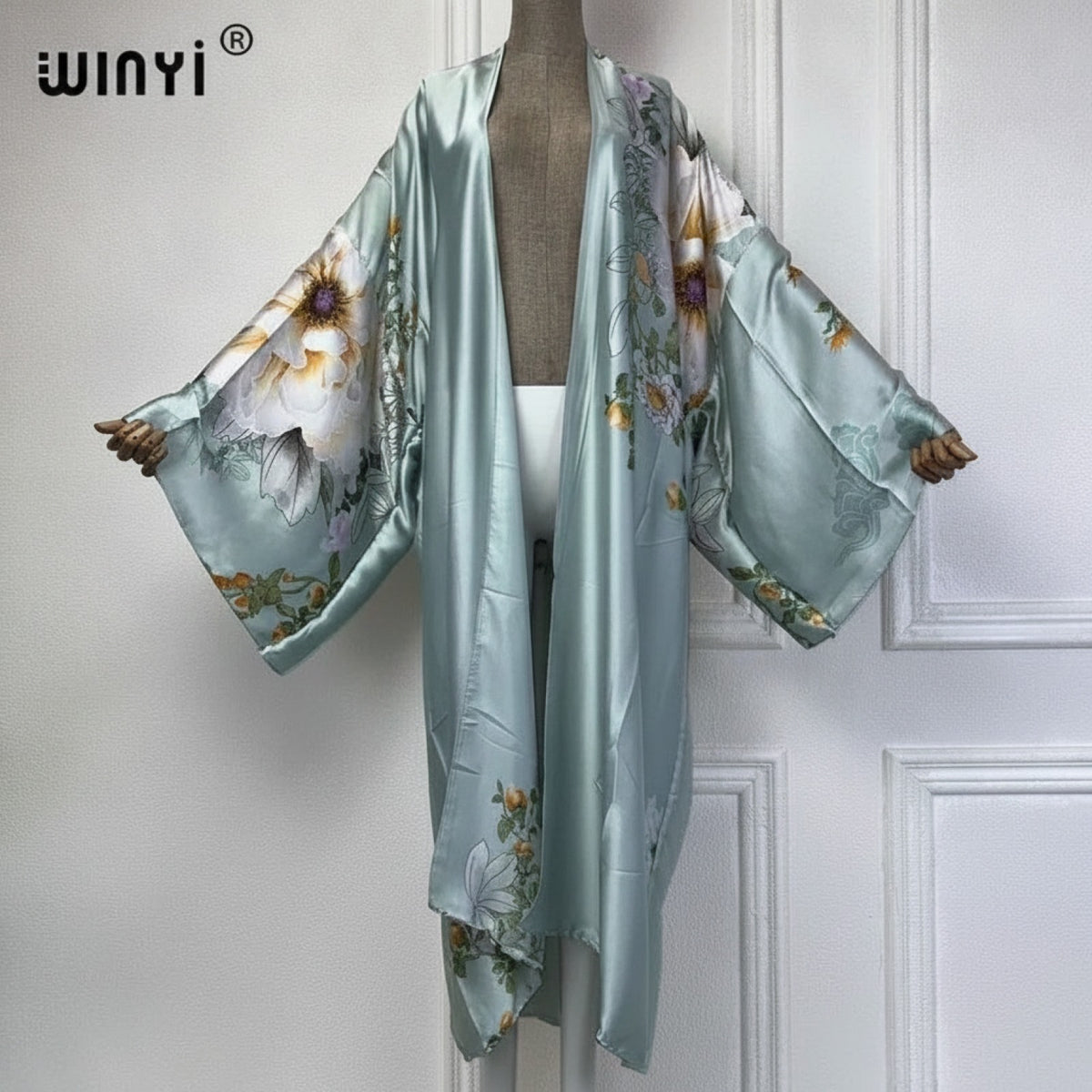 Kimono Long Bohème Imprimé Polyester Femme - Style Léger et Fleuri