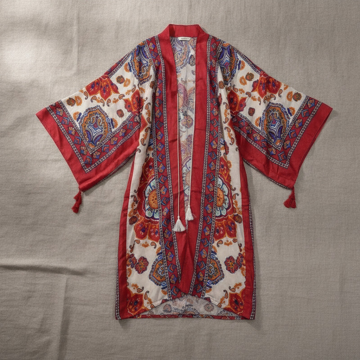 Kimono Long Bohème Femme Imprimé Fleuri Style Été