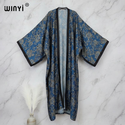 Kimono Long Bohème Imprimé Polyester Femme - Style Jeune