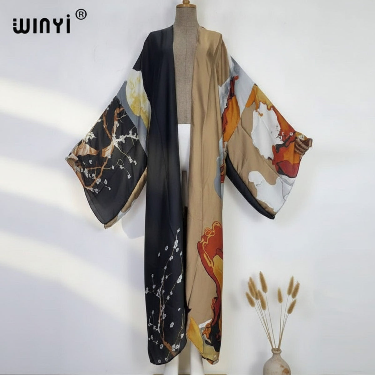 Kimono Long Bohème Imprimé Polyester - Taille Unique