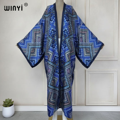 Kimono Long Bohème Imprimé Polyester Femme