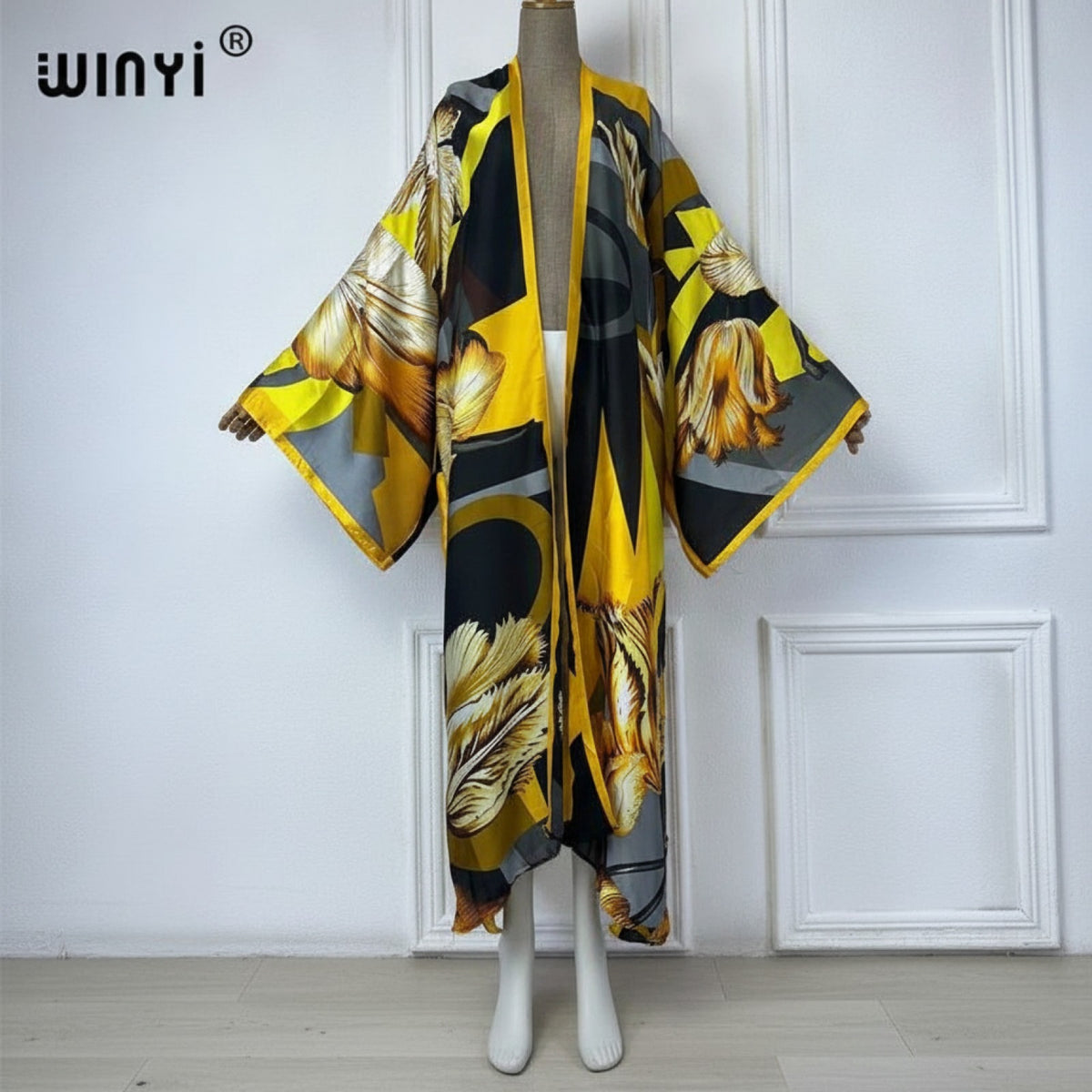 Kimono Long Imprimé Bohème Femme Polyester - Style Été Léger