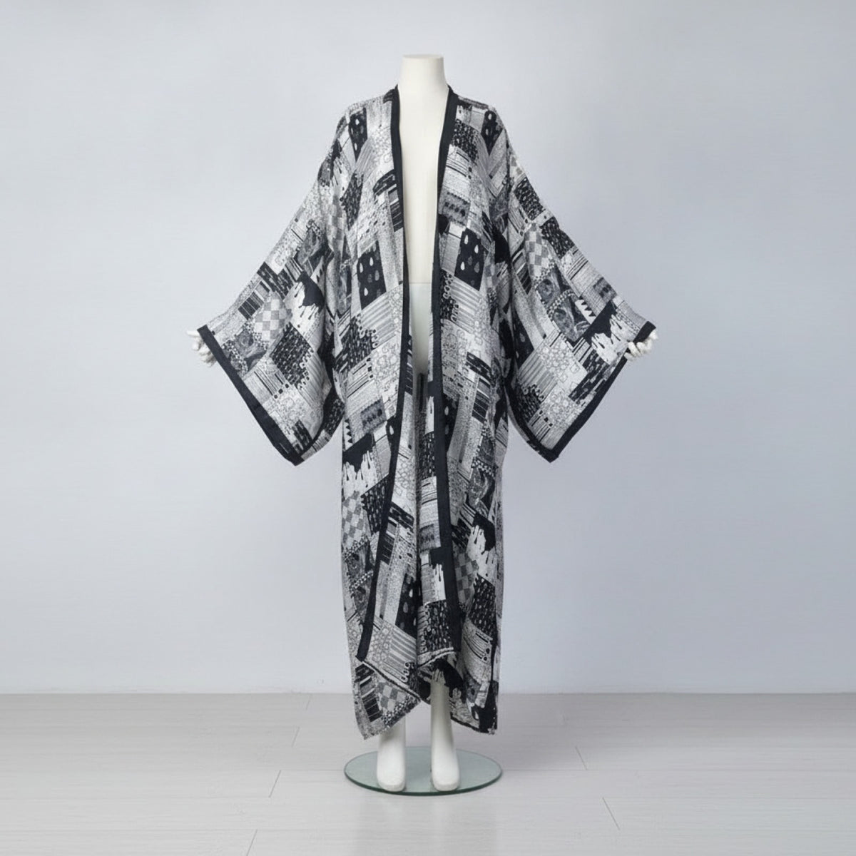 Kimono Long Femme Bohème – Cardigan Imprimé Léger Taille Unique
