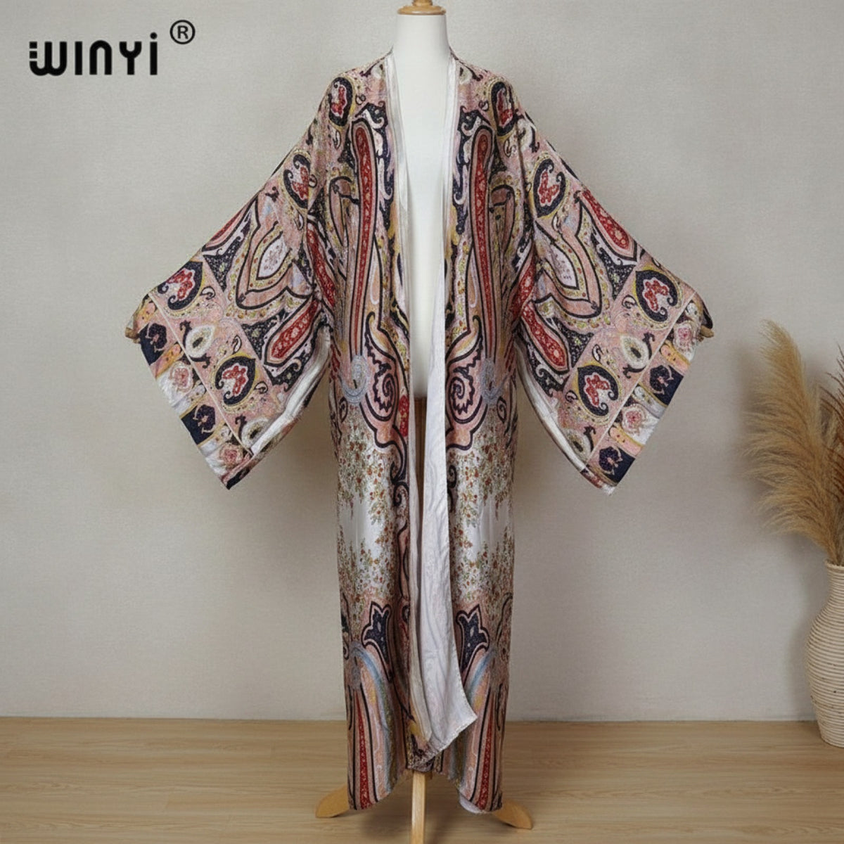 Kimono Long Bohème Imprimé Polyester Femme