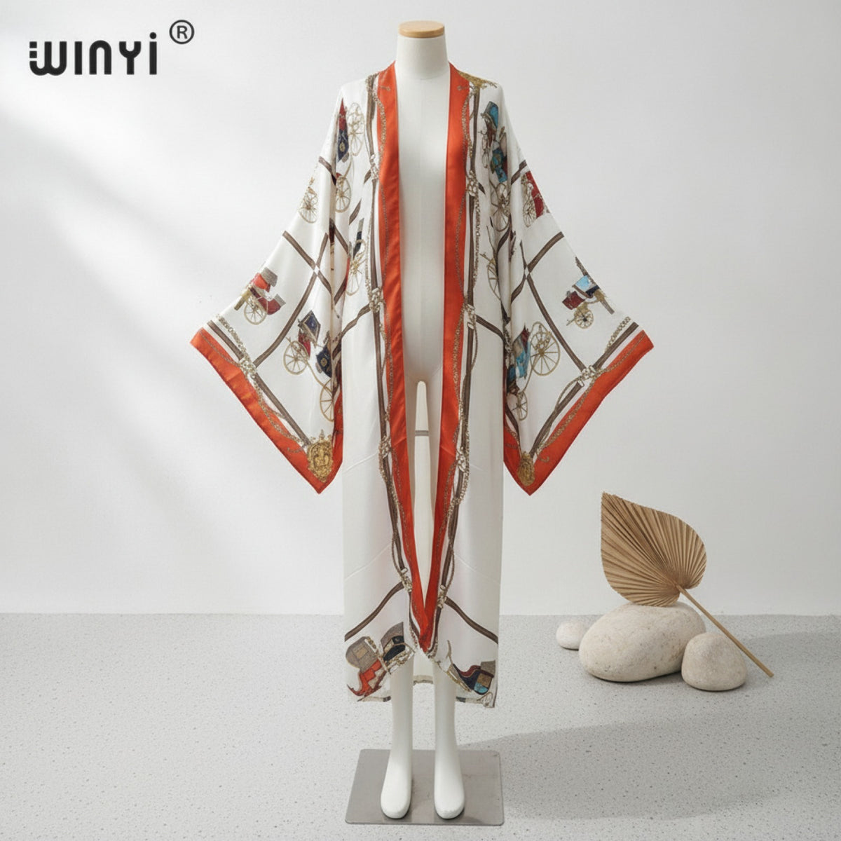 Kimono Long Bohème Imprimé Polyester Femme - Style Léger & Fleuri