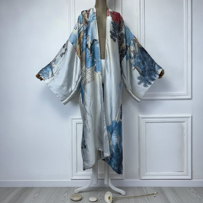 Kimono Long Imprimé Bohème Femme - Style Été Léger